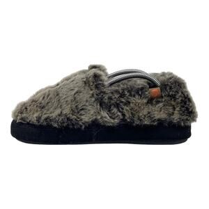 Acorn Original Moccasins In Charcoal Faux Fur Women’s Size 5-6